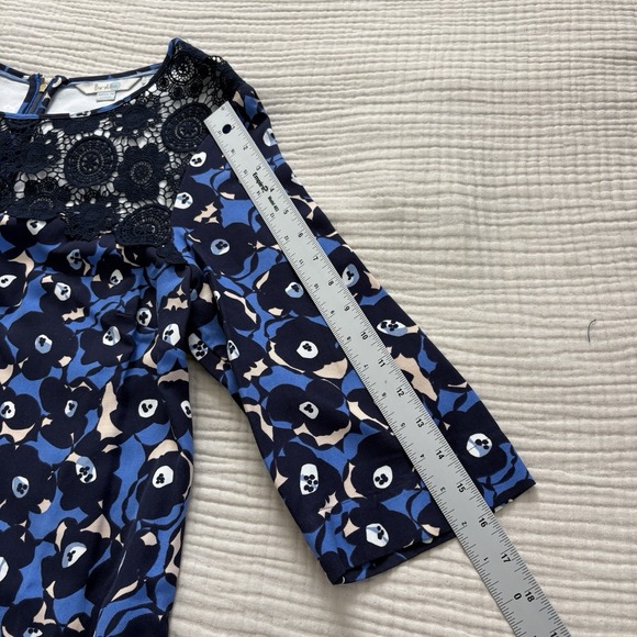 Boden Jessa Lace Tunic Dress Women's Sz 10 Blue Black Floral Mini Twee - Picture 10 of 10